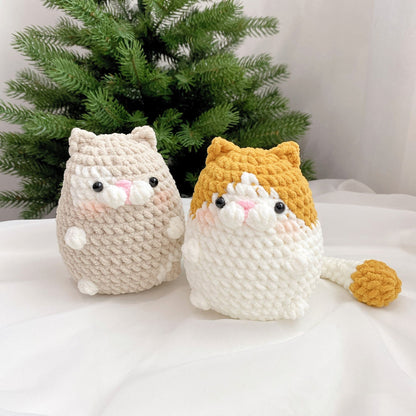 No sew 3in1 Chubby Cat Crochet Pattern Bundle, Plushie Amigurumi PDF File Tutorial in English Deutsch Français Español Português