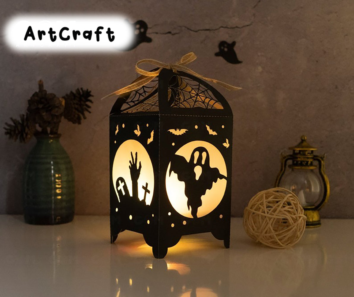 Combo 3 Insect Halloween Lantern Template - Happy Halloween - Paper Cut - Light Box SVG File - DIY Paper Lanterns