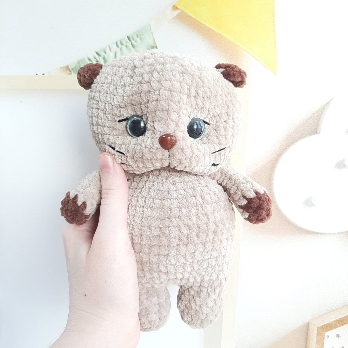 Crochet PATTERN Little kitten, no sew, Amigurumi tutorial PDF in English