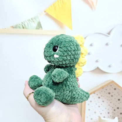 Crochet PATTERN Dino, no sew amigurumi, Amigurumi tutorial PDF in English