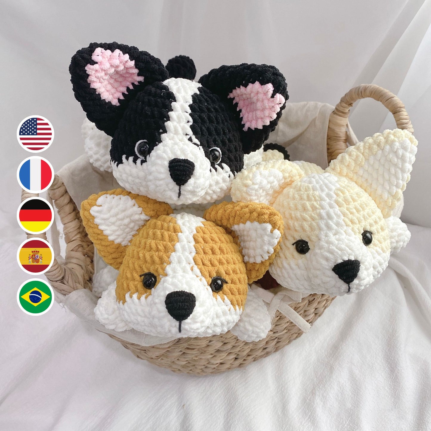 Crochet Pattern Corgi, Amigurumi Dog Puppy, PDF File Tutorial Pattern English Deutsch Français Español Português