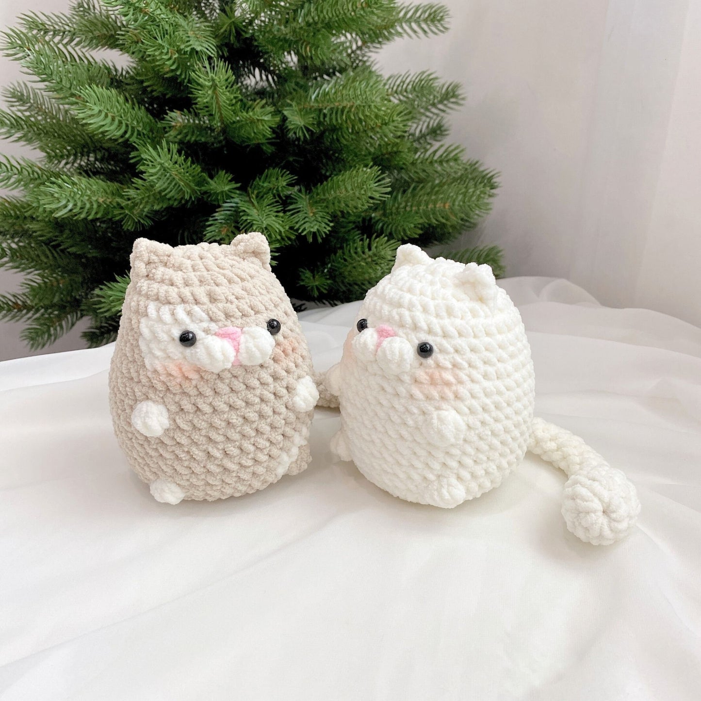 No sew 3in1 Chubby Cat Crochet Pattern Bundle, Plushie Amigurumi PDF File Tutorial in English Deutsch Français Español Português