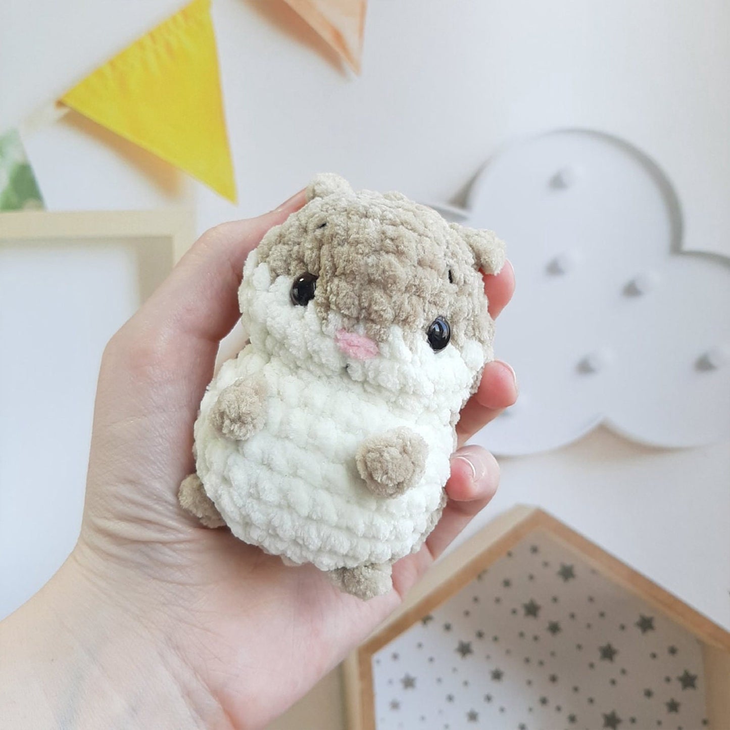 Crochet PATTERN Hamster, no sew, Amigurumi tutorial PDF in English, toy amigurumi handmade children's gift for the Christmas decor