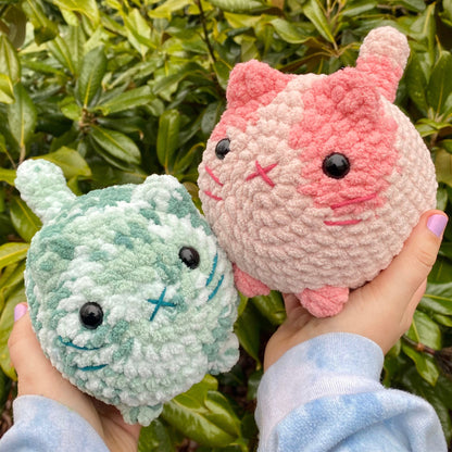 2 in 1 Crochet Pattern | Cute Loaf Cat Plushies, Amigurumi Crochet Cat, Crochet Plushie Pattern, Crochet Plushie Pattern Bundle,Cute Crochet