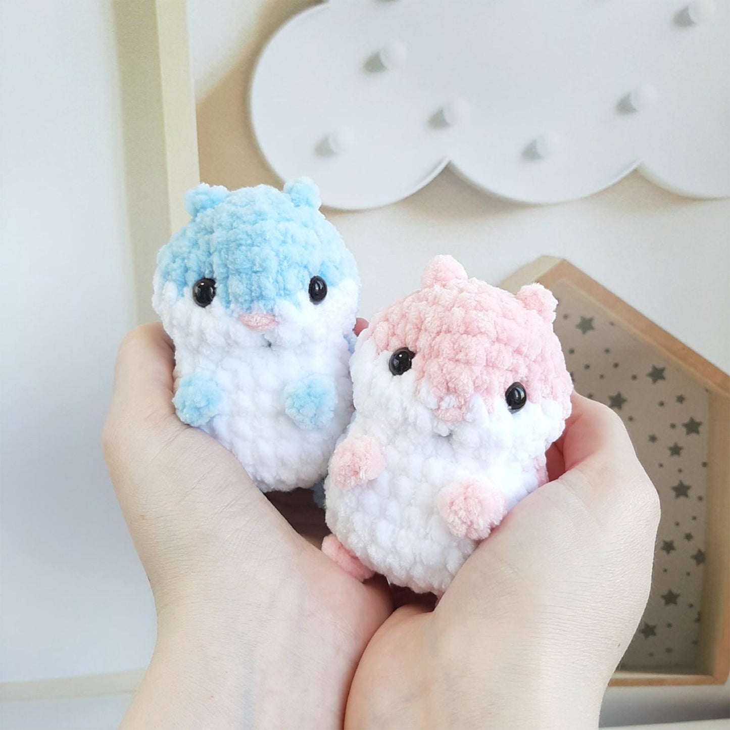 Crochet PATTERN Hamster, no sew, Amigurumi tutorial PDF in English, toy amigurumi handmade children's gift for the Christmas decor