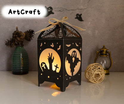 Combo 3 Insect Halloween Lantern Template - Happy Halloween - Paper Cut - Light Box SVG File - DIY Paper Lanterns