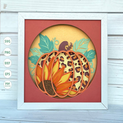 Pumpkin Shadow Box svg, Pumpkin Flower shadow box svg, 3d Pumpkin svg, 3d Sunflower svg, Pumpkin Mandala svg, Cricut svg