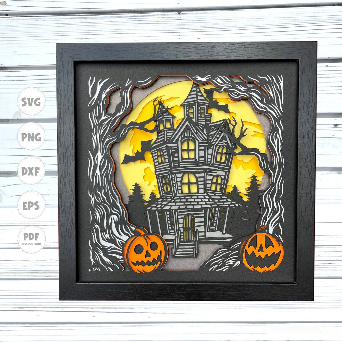 3d Haunted House Halloween Shadow Box svg, Halloween Shadow box svg, Spooky svg, Halloween Decor, Svg files for Cricut, Cricut Projects