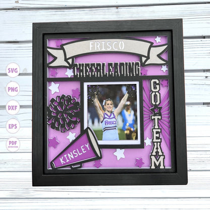 Cheerleading Shadow Box svg, Shadow Box svg, Cheerleading svg, Cheer svg, Shadow Box, Layered svg, Cricut svg, 3d svg