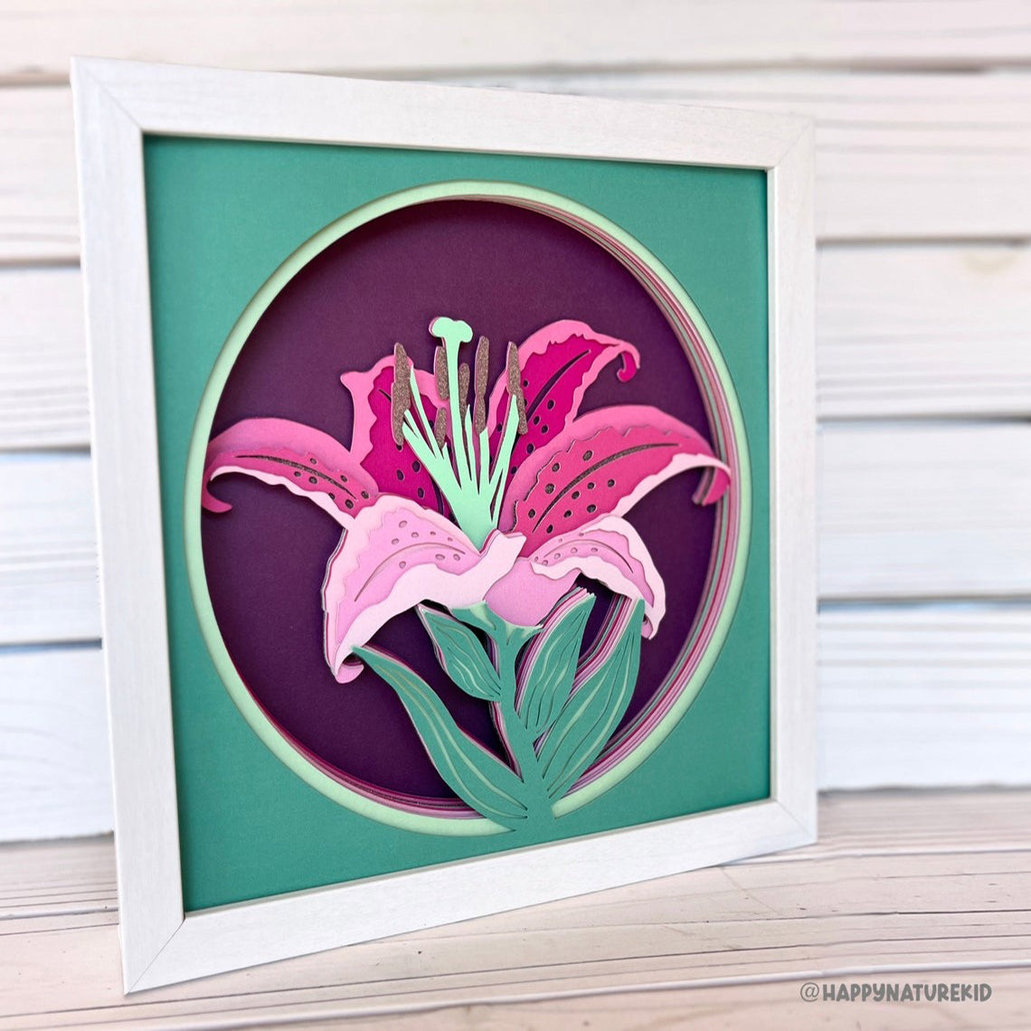 3d Lily Flower shadow box svg, 3d Stargazer Lily Svg, 3d Flower svg, 3d svg, 3d Layered svg, Cardstock svg, Svg Files for Cricut