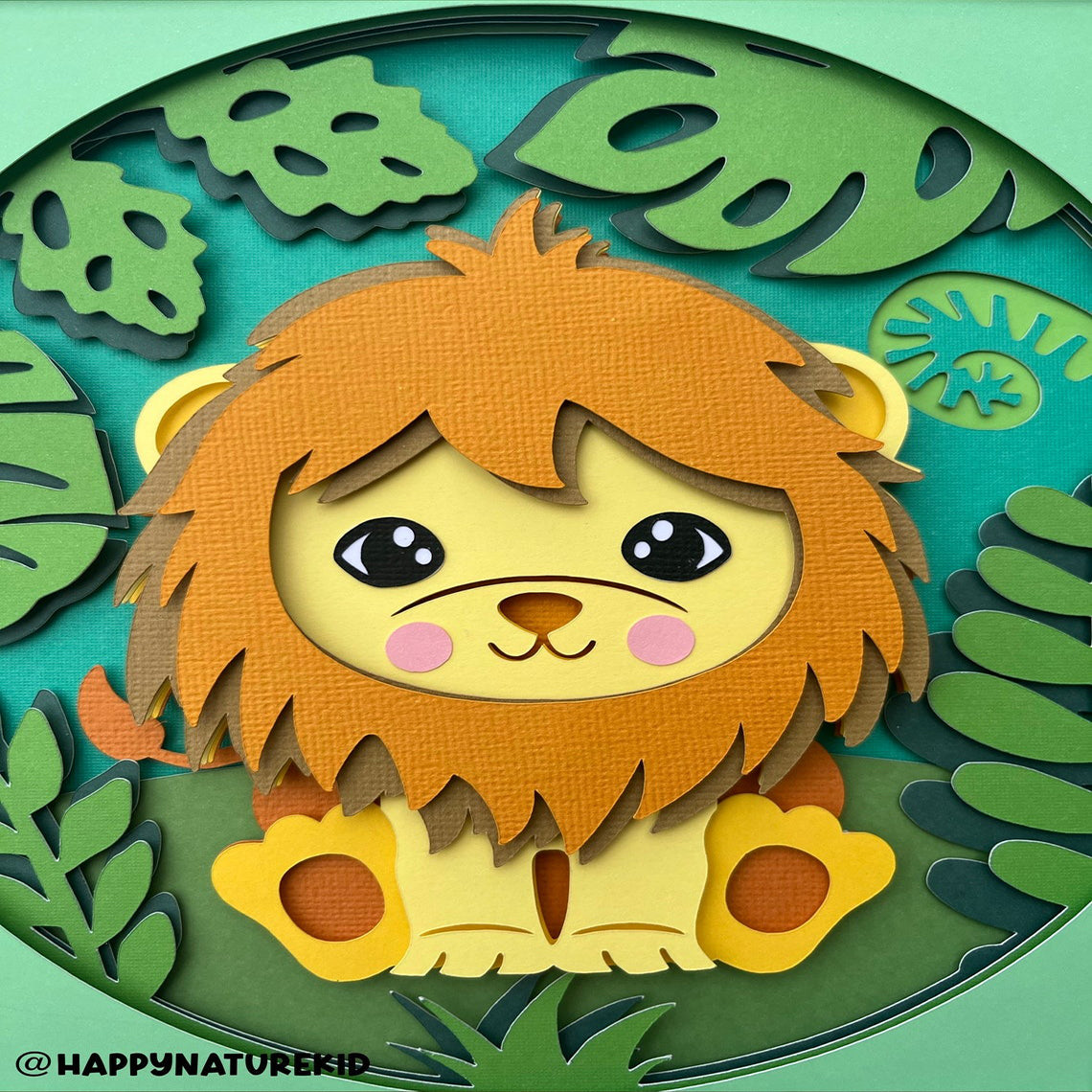 Lion shadow box svg, shadow box svg, 3d svg, Layered svg, Lion svg, Forest svg, cricut svg