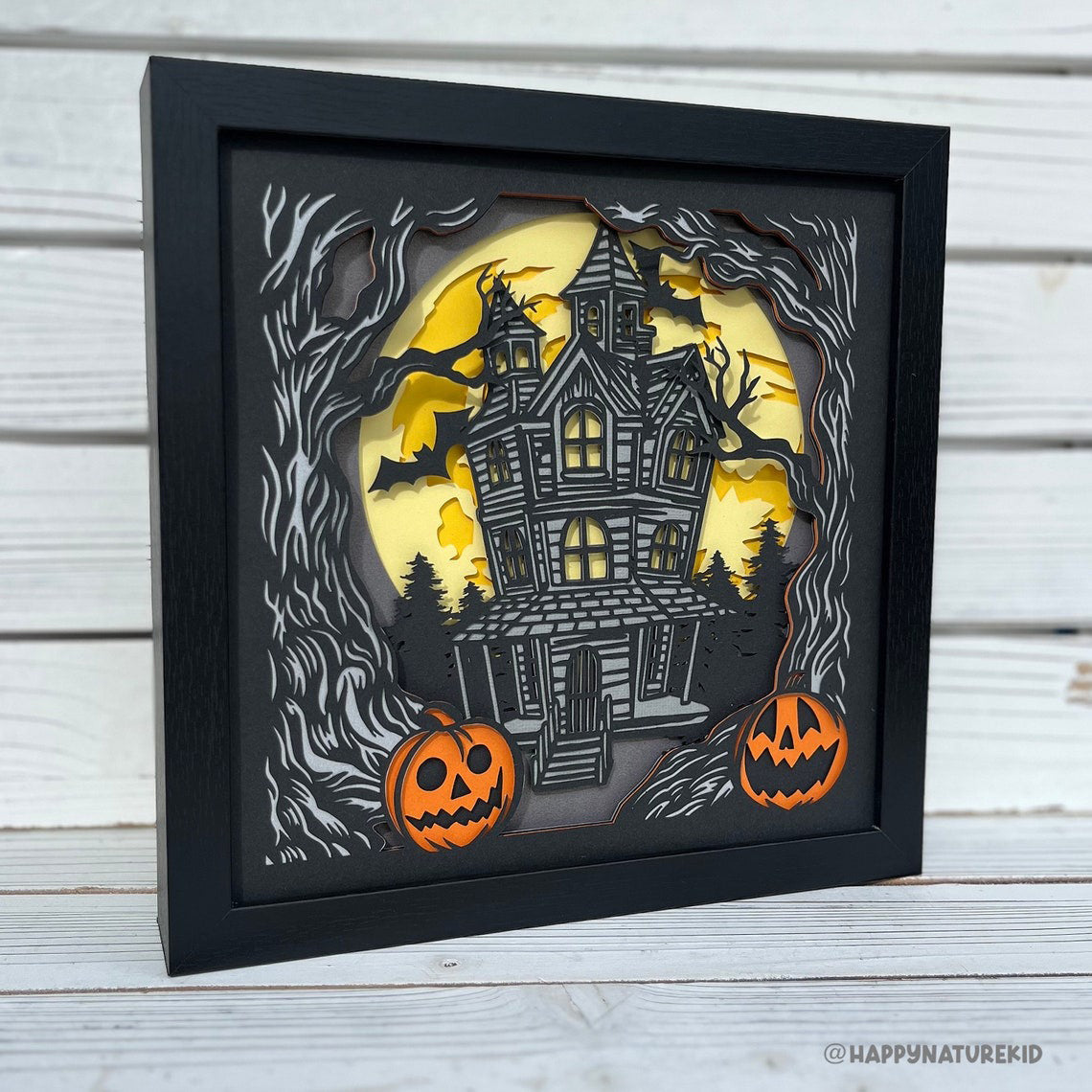 3d Haunted House Halloween Shadow Box svg, Halloween Shadow box svg, Spooky svg, Halloween Decor, Svg files for Cricut, Cricut Projects