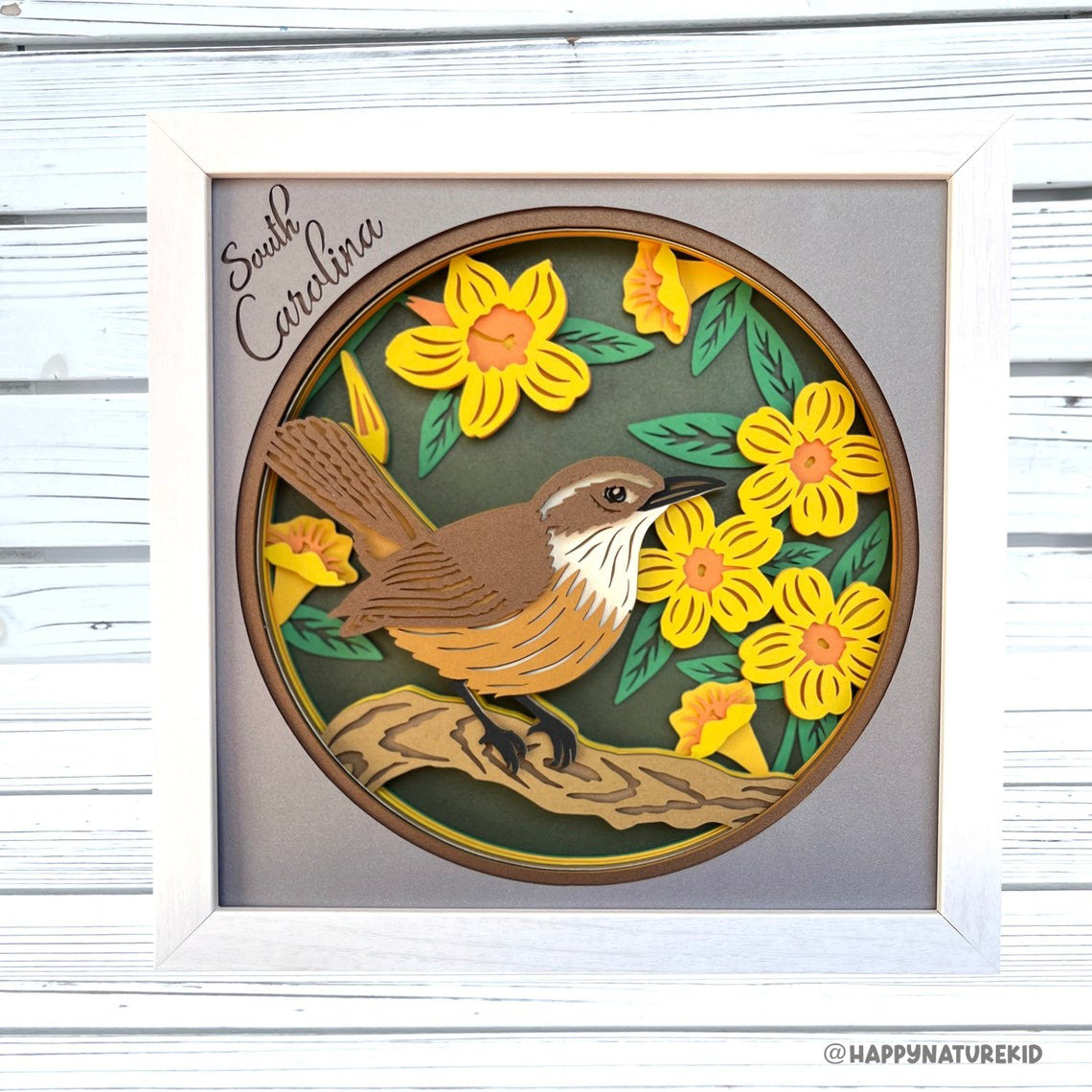 3d Carolina Wren shadow box svg, Bird shadow box svg, Wren svg, 3d Layered svg, Cricut Projects, Svg files for Cricut, 3d svg, Cardstock svg