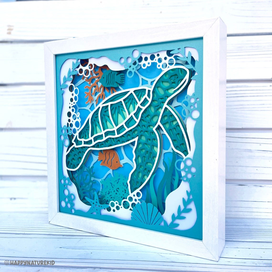 3d Sea Turtle shadow box svg 3d Turtle shadow box svg Cardstock svg Files for Cricut 3d Layered svg Paper cut 3d svg Beach shadow box svg