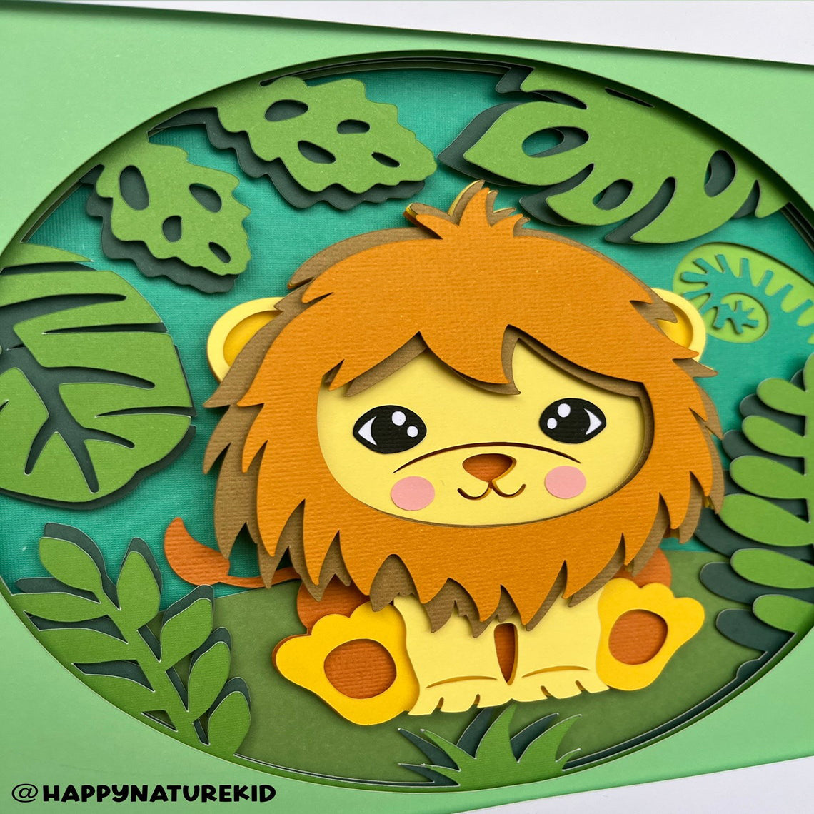 Lion shadow box svg, shadow box svg, 3d svg, Layered svg, Lion svg, Forest svg, cricut svg