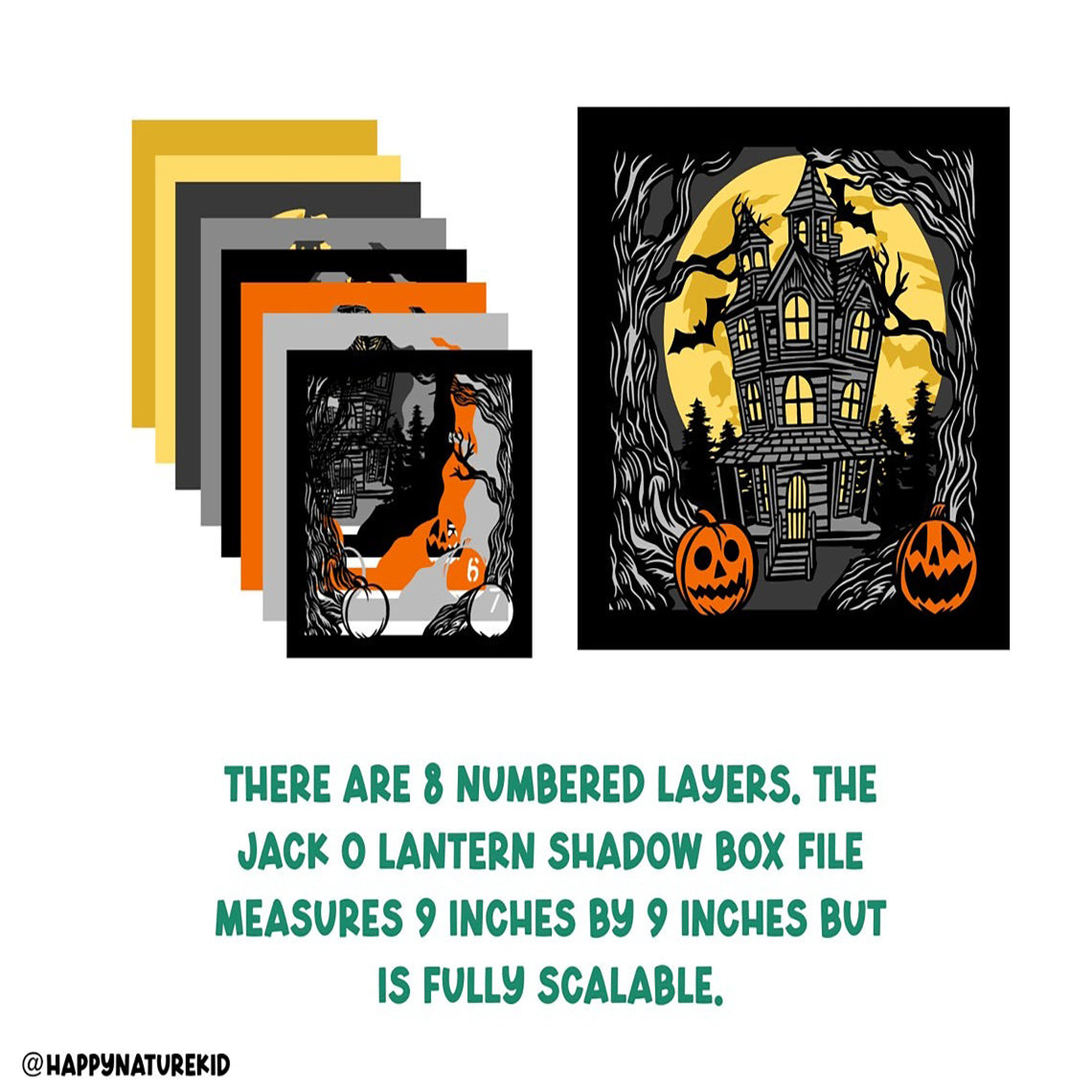 3d Haunted House Halloween Shadow Box svg, Halloween Shadow box svg, Spooky svg, Halloween Decor, Svg files for Cricut, Cricut Projects